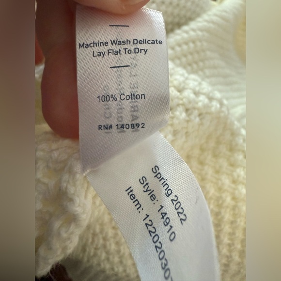 Marine Layer Catalina Cardigan Cotton Open Knit Open Front Sweater Milk large - Picture 5 of 6